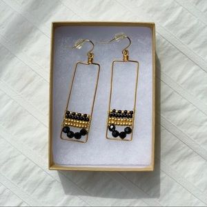 Gold Beaded Earrings